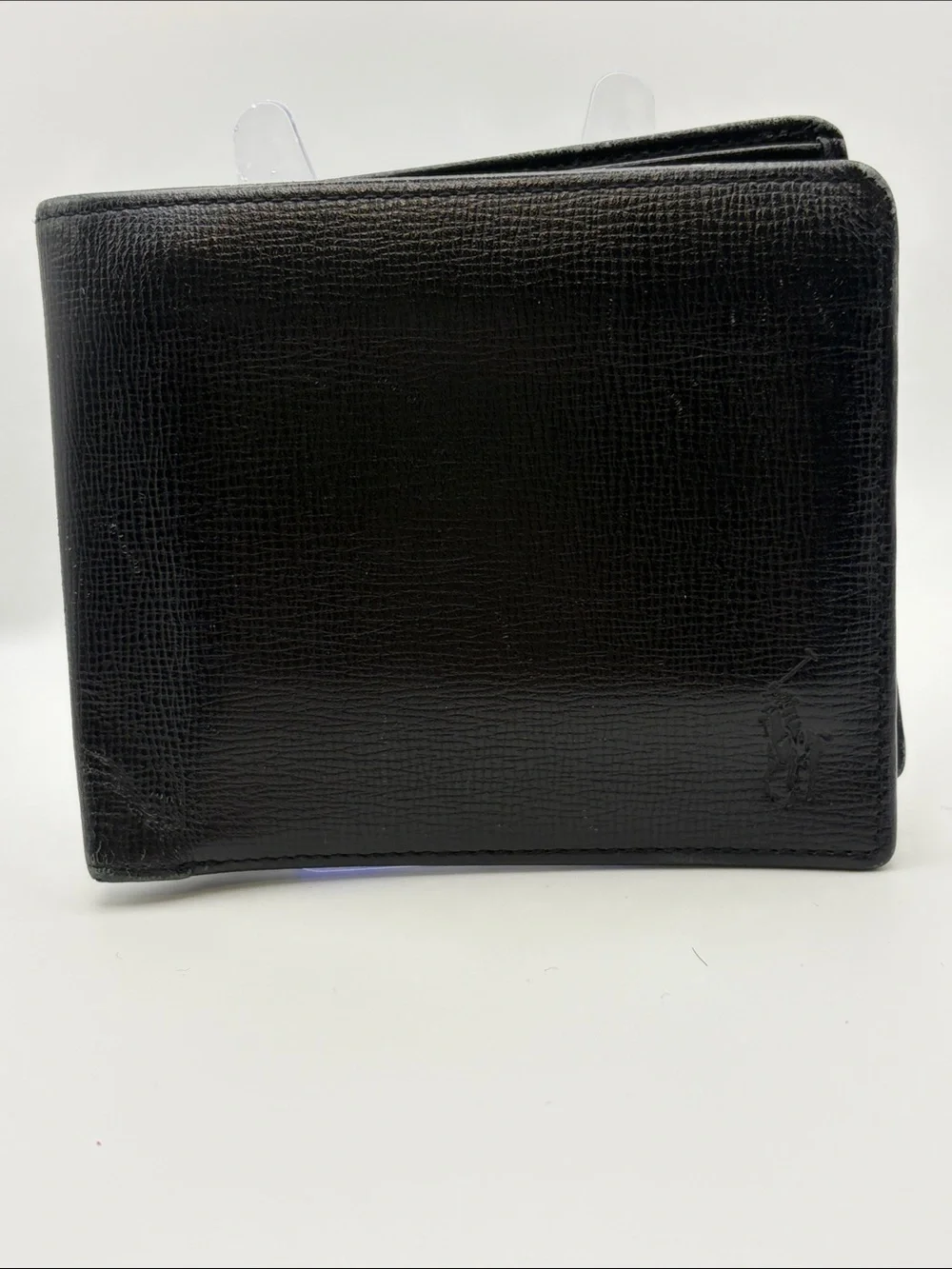 Black Leather Ralph Lauren Polo Men's Bi-Fold Wallet